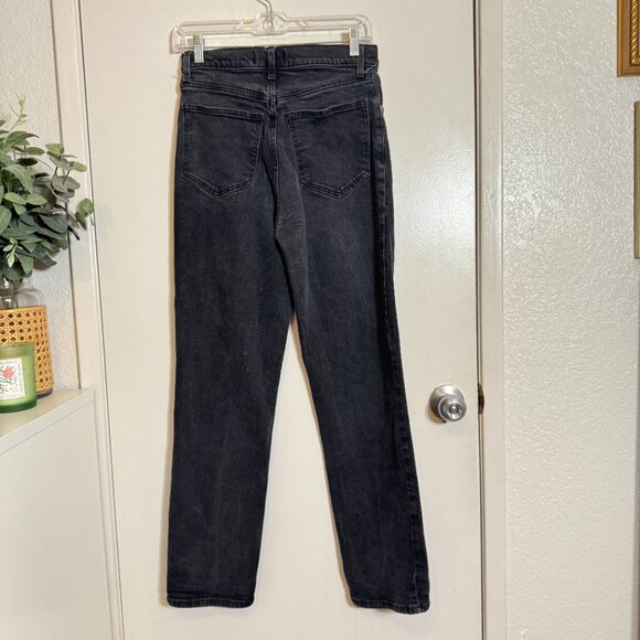 ABERCROMBIE & FITCH The '90s Straight Ultra High Rise Size 28 Black Washed - Picture 6 of 7